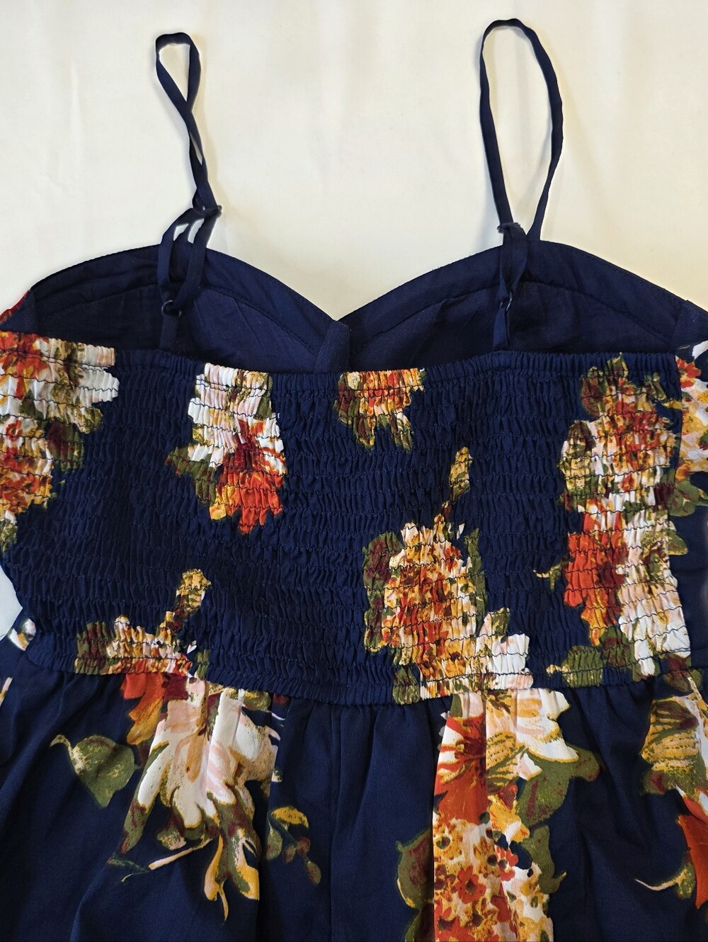 Band of Gypsies Navy Floral Bustier Wide Leg Jumpsuit Size S - Picture 8 of 8